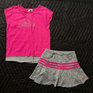 Adidas pink and Gray Kids Set Size 6X